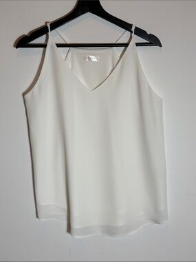 Women's Ivory V-Neck Spaghetti Strap Tank Top